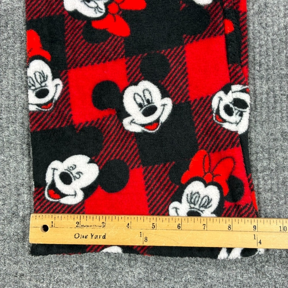 Disney Mickey Minnie Pajama Pants Womens Size 1X Red Black Plush Fleece Plaid - Picture 8 of 9